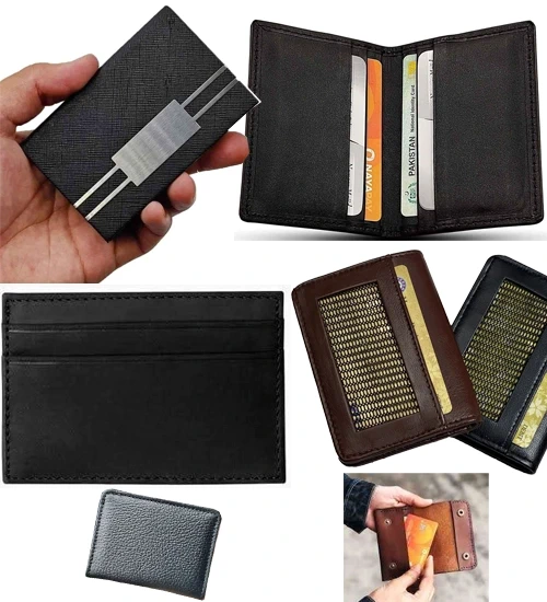Hamid Leather manufacturing organic genuine leather mens credit card holders