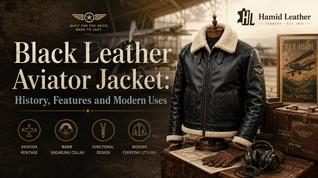 Black Leather Aviator Jacket: History, Features and Modern Uses