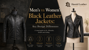 black leather jacket