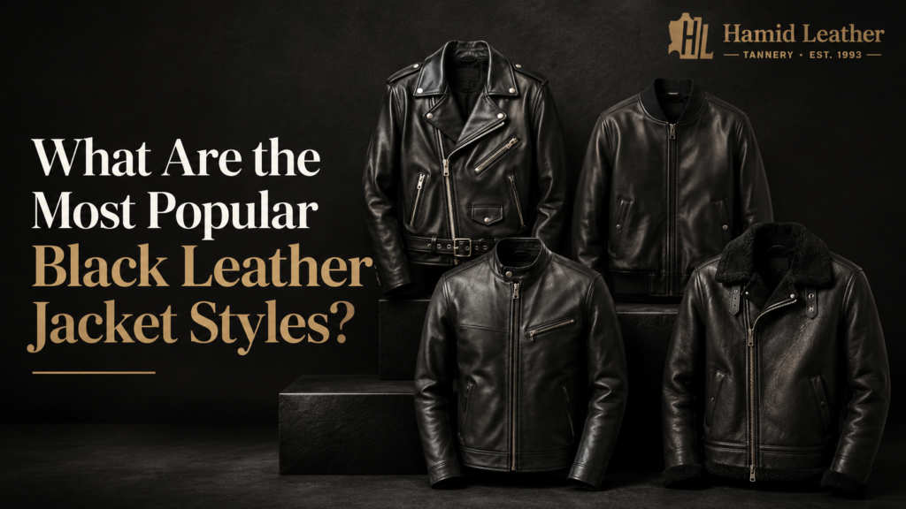 black leather jacket