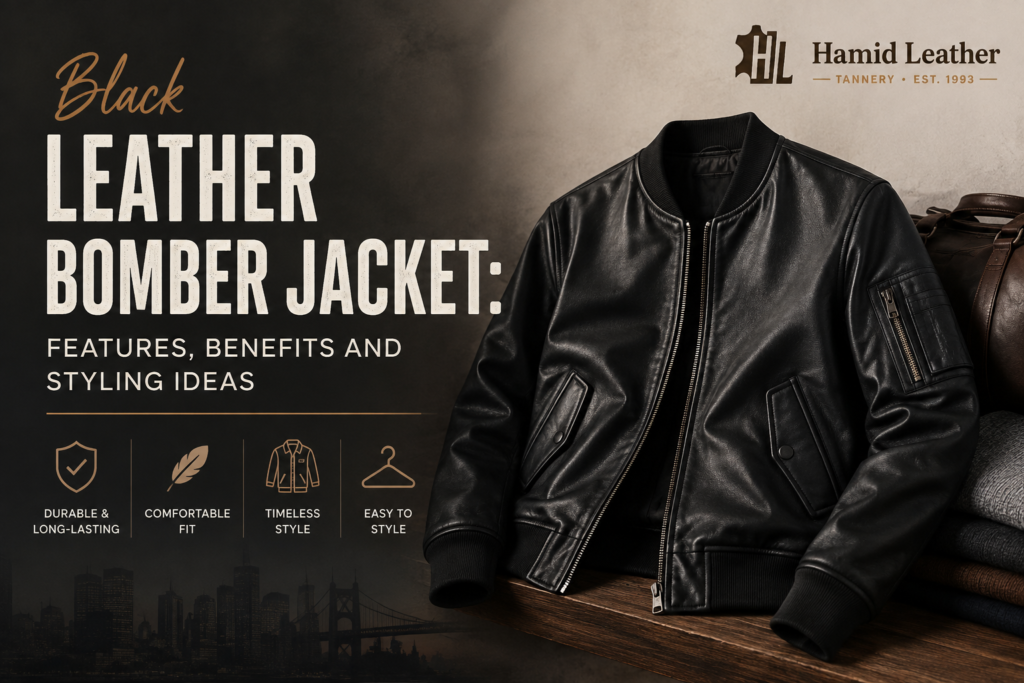 Black Leather Bomber Jacket: Features, Benefits and Styling Ideas