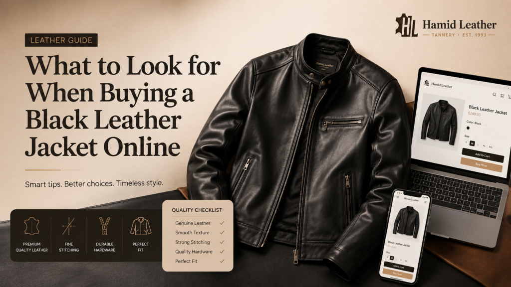 black leather jacket