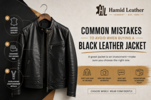 black leather jacket