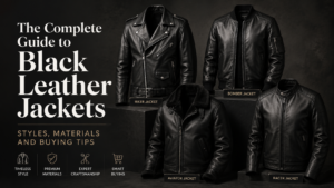 black leather jacket