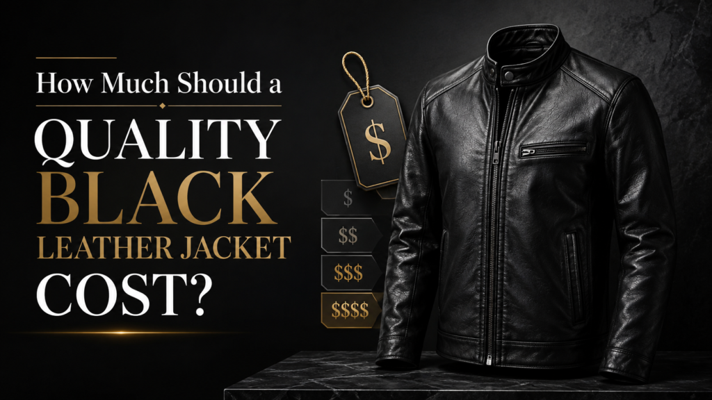 black leather jacket