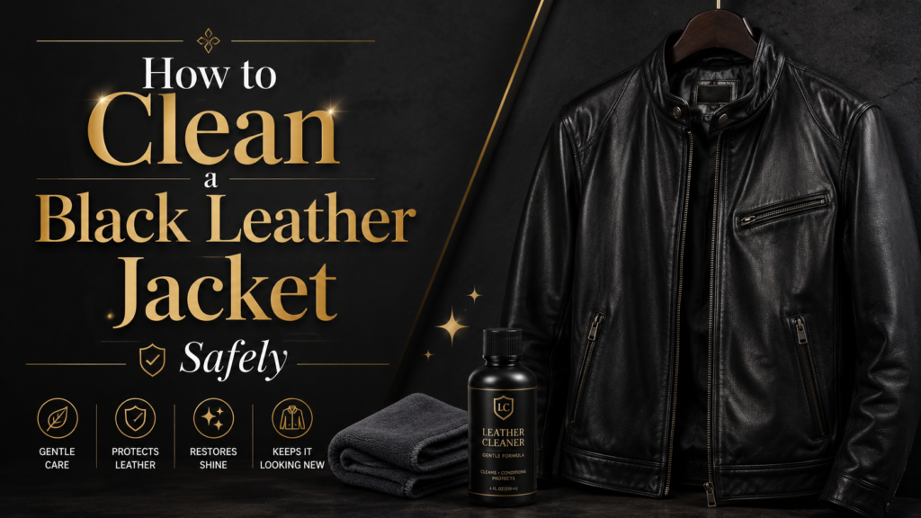 black leather jacket
