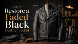 black leather jacket