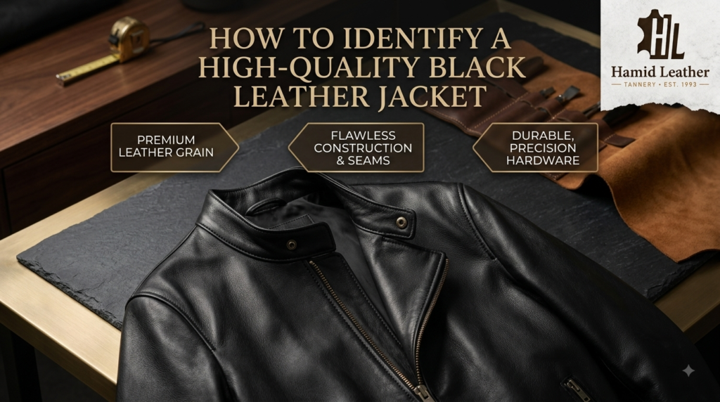 black leather jacket