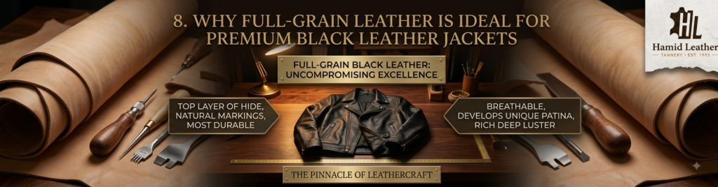 black leather jacket