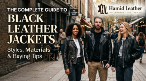 black leather jacket