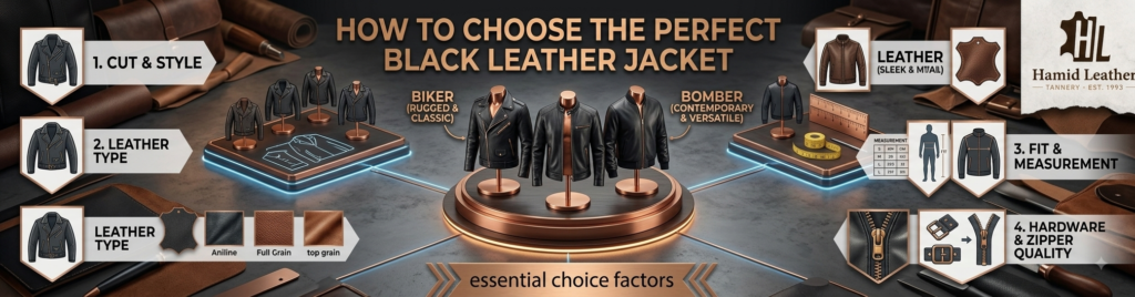 black leather jacket